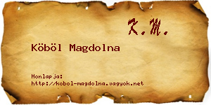 Köböl Magdolna névjegykártya